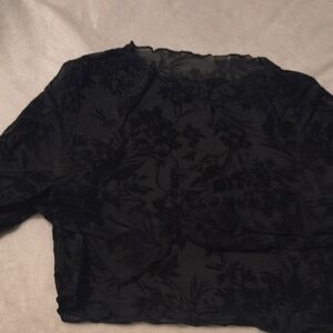 Elegant Black Floral Women's Top